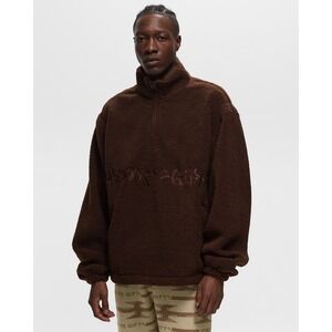 Honor The Gift Script Sherpa Pullover Brown HTG230361 Size L‎ (Oversized Fit)